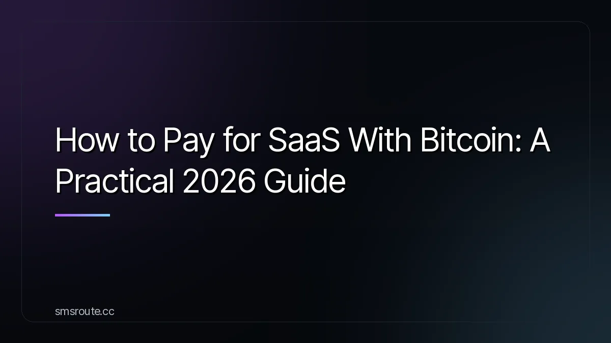 How to Pay for SaaS With Bitcoin: A Practical 2026 Guide — smsroute