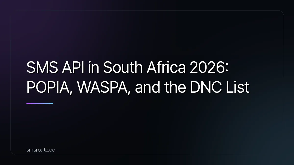 SMS API in South Africa 2026: POPIA, WASPA, and the DNC List — smsroute
